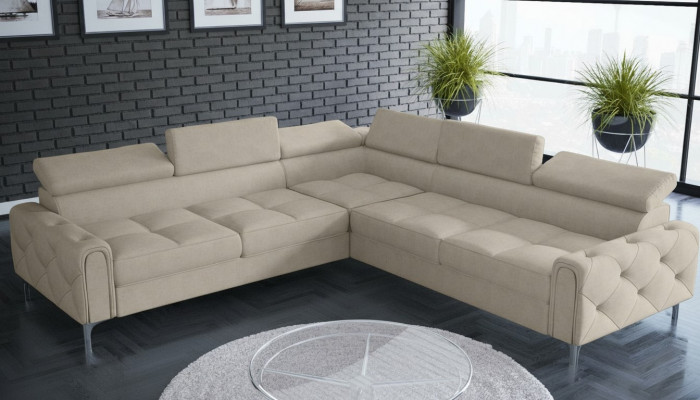 Design Sofa Narożnik Wielofunkcyjna Tapicerka Salonowa Kształt L Włókienniczy Nowość