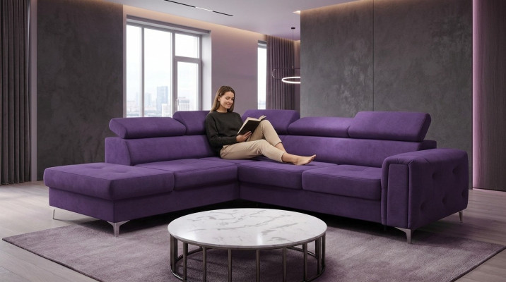 Design Narożnikowa kanapa Tapicerka kanapy w kształcie litery L Luksusowe kanapy do salonu w miękkim stylu Nowość