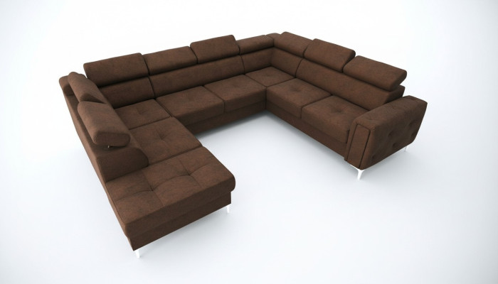 Sofa Kształt U Sofa Tkaninowa Żywy krajobraz Design Nowoczesne Sofy Skóra Brązowa Nowość