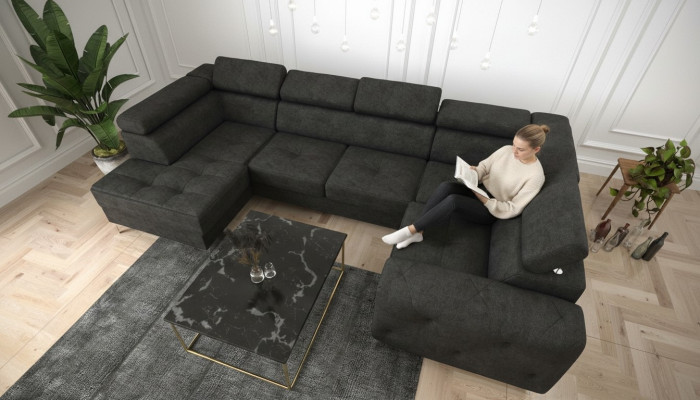 Żywy krajobraz Sofa Kanapa Podkładka Narożnik Włókienniczy sztuczna skóra Noble Narożnikowa kanapa Kształt U
