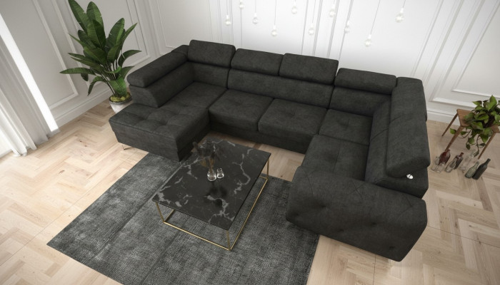 Żywy krajobraz Sofa Kanapa Podkładka Narożnik Włókienniczy sztuczna skóra Noble Narożnikowa kanapa Kształt U