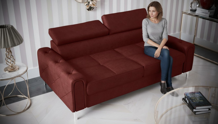 Designerskie Kanapy Luksusowa Podkładka Meble Sofa Kanapa Siedziba Skóra Włókienniczy Nowa 186x100cm