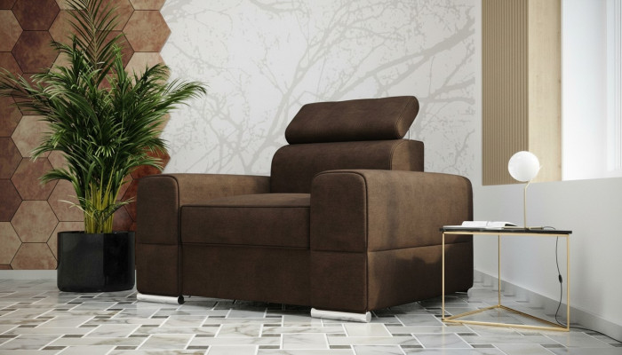 Designerski Luksusowy Fotel Fotel Sofa 1 miejsce do siedzenia TV Lounge Szezlong Skóra Włókienniczy