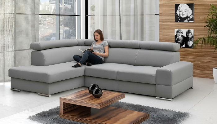Wysokiej jakości sofa do salonu Narożnikowa kanapa Łóżko w kształcie litery L z funkcją Włókienniczy Nowoczesne kanapy