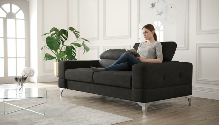 Sofa skórzana dwuosobowa Kanapa Drewno Kanapa Podkładka Sofa 2 miejsce do siedzenia Włókienniczy Kanapy Nowość