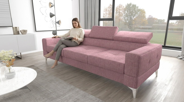 Sofa Trzyosobowa Podkładka Design Sofa Nowoczesna 3-osobowa Siedziba Pokój Meble Różowe Sofy