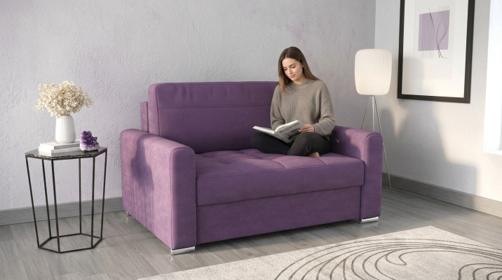 Fotel Relaks Włókienniczy Lounge Club Podkładka Design Couch Sofa miejsce do siedzenia Luksus Fioletowy Nowość