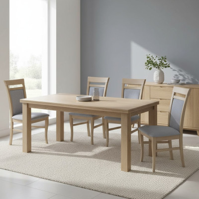 Zestaw 4x Design Krzesło Włókienniczy Fotel Podkładka Krzesła Gastro jadalnia Drewno Materiał