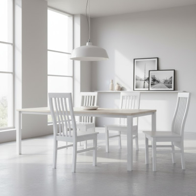 Zestaw 4x Krzesło Luxury Design Solidny Drewno Krzesła Siedziba Porch Kuchnia jadalnia nowość