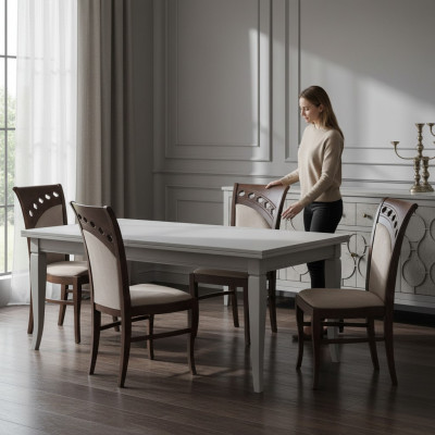 Design Krzesło 4x Grupa Fotel Krzesła Zestaw Aksamit Włókienniczy Nowa jadalnia Restauracja