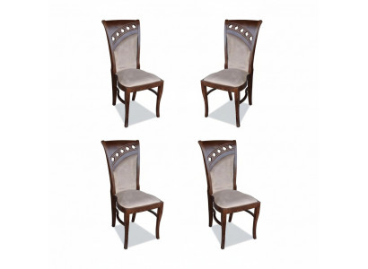Design Krzesło 4x Grupa Fotel Krzesła Zestaw Aksamit Włókienniczy Nowa jadalnia Restauracja