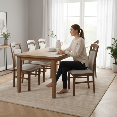 Kompletna Grupa Living Room 6x Sztuka Nowa jadalnia Krzesło Zestaw Ustawić Lehn Krzesła