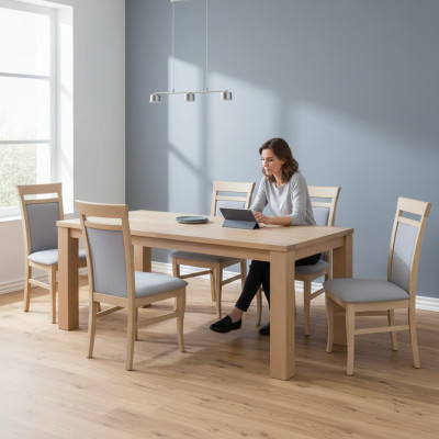 Ustaw Kompletną Grupę Living Room 6x Sztuka Grey jadalnia Krzesło Zestaw Krzesła Nowy