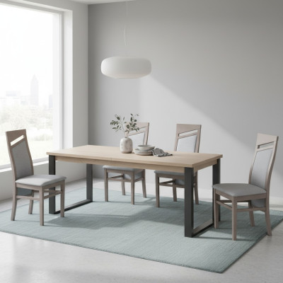 Krzesło do jadalni Materiał Podkładka Krzesło Gastro jadalnia Zestaw 6x Solidne drewno Fotel