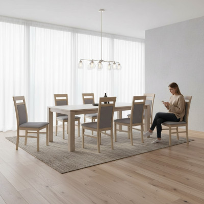 Ustawić Fotel Luxury New 8x Krzesła Krzesło Podkładka Design Lounge Ess Siedziba Grupa