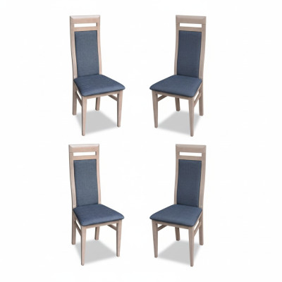 Krzesła Kuchnia jadalnia Materiał Drewno Zestaw 4x Design Krzesło Włókienniczy Fotel Podkładka