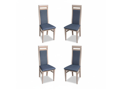 Krzesła Kuchnia jadalnia Materiał Drewno Zestaw 4x Design Krzesło Włókienniczy Fotel Podkładka