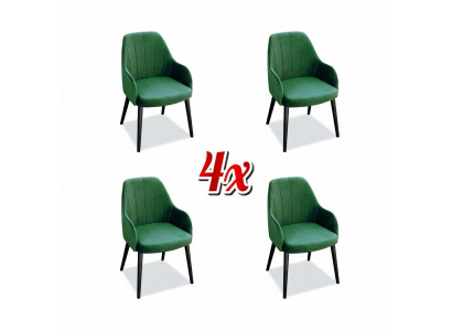 Kuchnia Krzesła Elegancka jadalnia Materiał Nowy Zestaw 4x Fotel Krzesło Design Drewno Włókienniczy