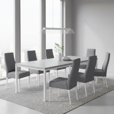 jadalnia 8x Krzesła Krzesło Zestaw Fotel Kuchnia New Design Podkładka Skóra Włókienniczy Meble