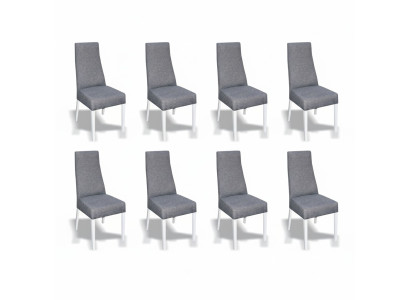 jadalnia 8x Krzesła Krzesło Zestaw Fotel Kuchnia New Design Podkładka Skóra Włókienniczy Meble