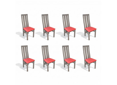 Ustawić 8x Krzesła Krzesło Podkładka Nowoczesne Zestawy Design Lehn Fotel Kompletne Meble