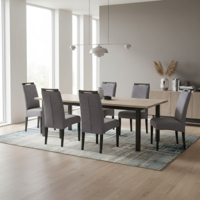 jadalnia Krzesła Zestaw Materiałów 8x Fotel Włókienniczy Krzesło Designerskie Drewno Podkładka Meble