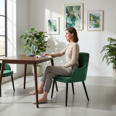 jadalnia Krzesła Materiał Zestaw 8x Fotel Krzesło Designer Drewno Włókienniczy Podkładka Krzesła
