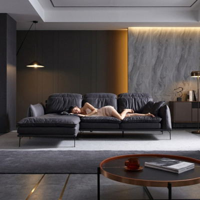 Skórzana sofa Narożnikowa kanapa Sofa Kanapa Podkładka Narożnik Ustawić Designerskie Meble