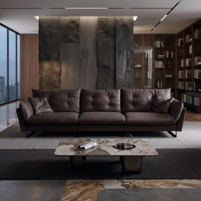 Sofa 4 miejsce do siedzenia Sofy Luksusowa sztuczna skóra duża Podkładka 260cm Designerskie Meble