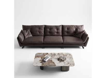Sofa 4 miejsce do siedzenia Sofy Luksusowa sztuczna skóra duża Podkładka 260cm Designerskie Meble