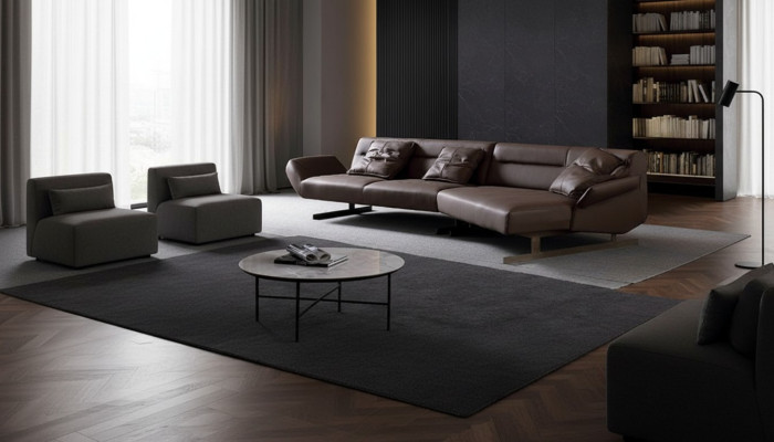 Design Narożnikowa kanapa Żywy krajobraz Sofa Couch L Shape Podkładka Couchen Skóra