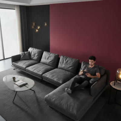 Włoskie meble do salonu Soft Style Kanapy Design Narożnikowa kanapa w kształcie litery L