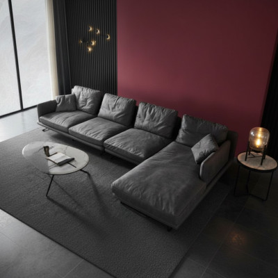 Włoskie meble do salonu Soft Style Kanapy Design Narożnikowa kanapa w kształcie litery L
