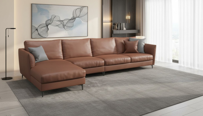 Żywy krajobraz Design Nowoczesne sofy Narożnik Narożnikowa kanapa Skórzana sofa w kształcie litery L