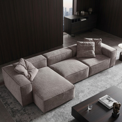 Design Tapicerka Włókiennicza Nowoczesny Elegancki Design Materiał Narożnikowa kanapa w kształcie litery L