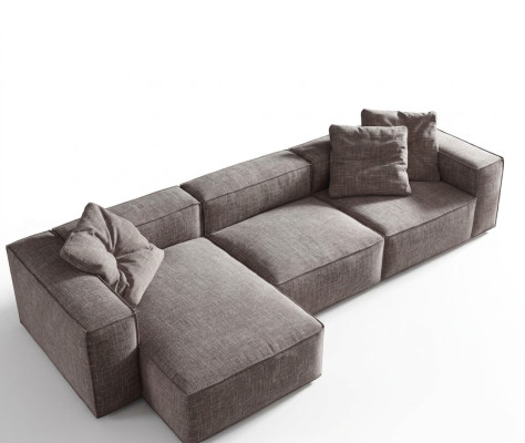 Design Tapicerka Włókiennicza Nowoczesny Elegancki Design Materiał Narożnikowa kanapa w kształcie litery L
