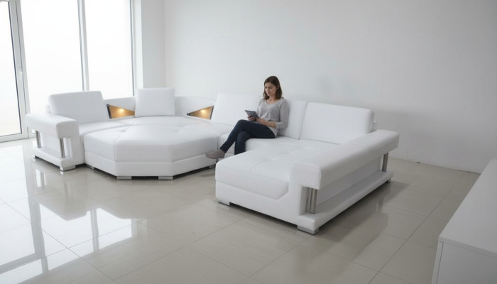 Narożne sofy U Shape Nowoczesna Podkładka Meble do Salonu Meble Narożnikowa kanapa Skórzana Sofa Design Sofa