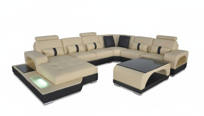 Narożnikowa kanapa Kształt U Couch Włókienniczy Czarny Czarny U Form Żywy krajobraz Modern Luxury Couches