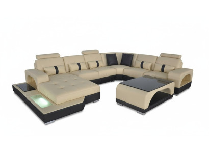 Narożnikowa kanapa Kształt U Couch Włókienniczy Czarny Czarny U Form Żywy krajobraz Modern Luxury Couches