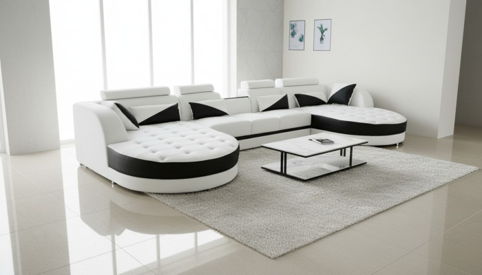 Żywy krajobraz Narożnik Sofa Design Nowoczesne Sofy Kanapy Narożnikowa kanapa Kształt U Materiał Couch