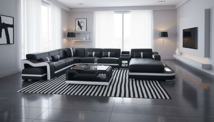 Narożnikowa kanapa Kształt U Żywy krajobraz Sofa Couch Podkładka Narożnik Materiał Sofy Nowość