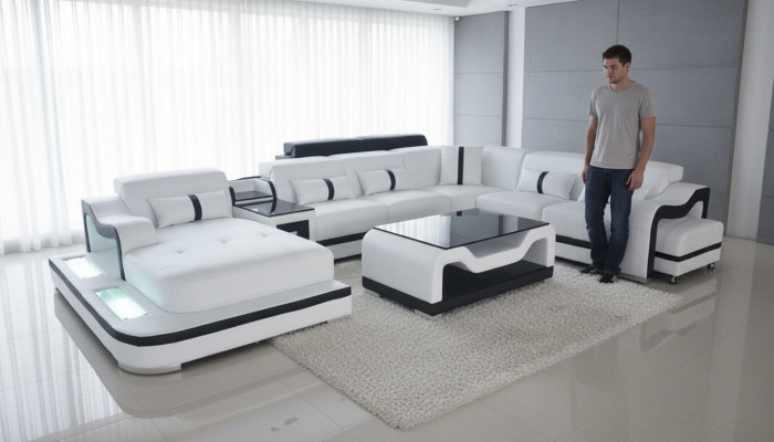 Design Nowoczesna Sofa Kanapa Narożnikowa Podkładka New Żywy krajobraz Kształt U