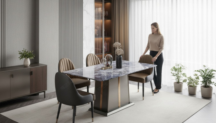 Marble Style Kuchnia Nowoczesny Stół obiadowy Tabela stoły jadalnia Luxury Meble Design