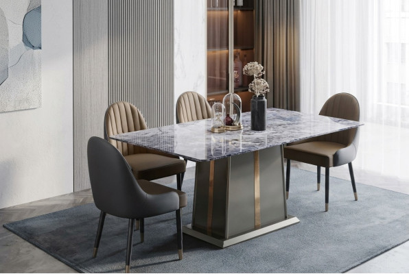 Marble Style Kuchnia Nowoczesny Stół obiadowy Tabela stoły jadalnia Luxury Meble Design