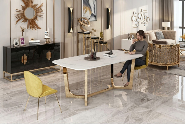 Meble w stylu włoskim Meble Stół obiadowy Tabela Drewno Meble jadalnia Stoły do ​​jadalni 180x90cm