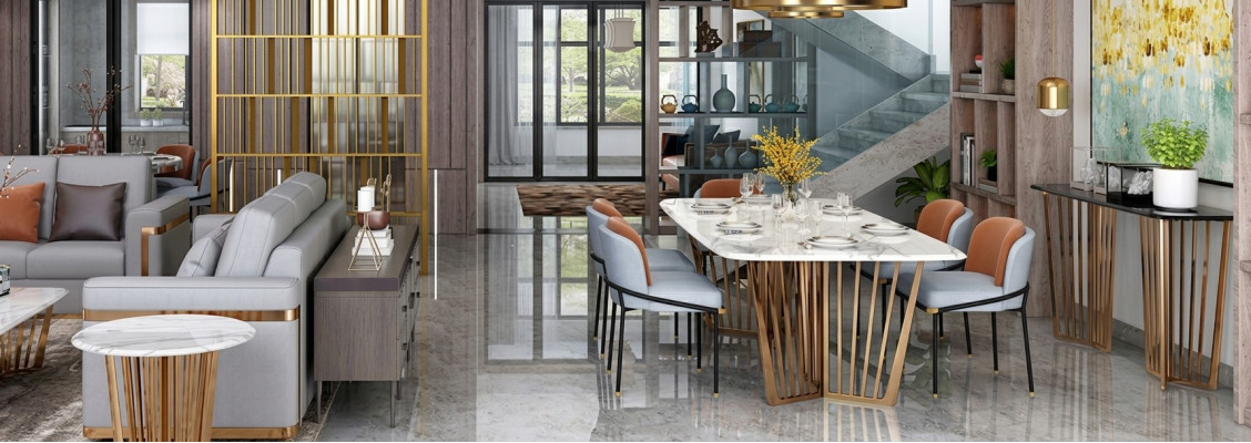 jadalnia salon Stal nierdzewna Design stoły 180x90cm Luxury Meble Stół obiadowy Tabela