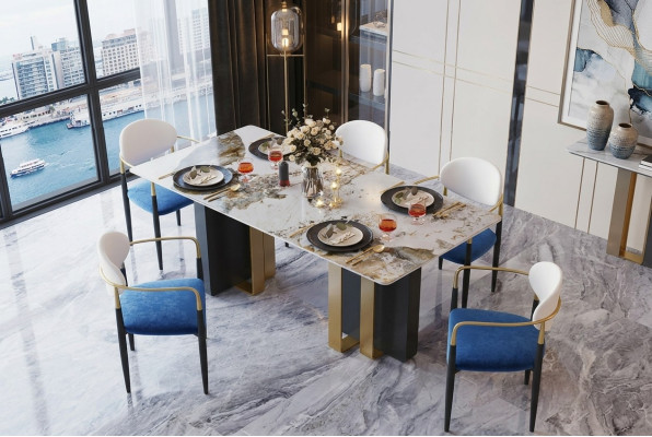 Tabela Marmur Style Kuchnia Nowoczesny Stół obiadowy stoły jadalnia Luxury Meble Design