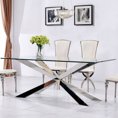 Luksusowe stoły do ​​jadalni Tabela Design jadalnia 180x90cm Szkło Meble Design stoły Nowość