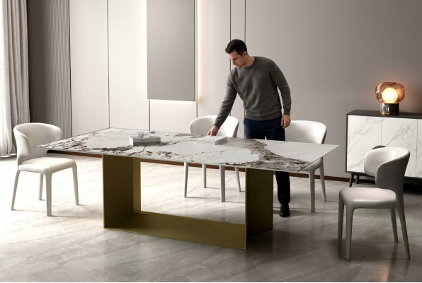 Nowoczesna jadalnia salon Kuchnia stoły 180x90 Stół obiadowy Design Tabela Stal nierdzewna