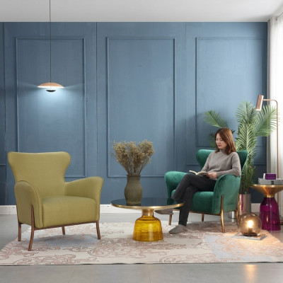 Fotel Design Couch Sofa Relaks Włókienniczy Lounge Luksusowe miejsce do siedzenia TV
